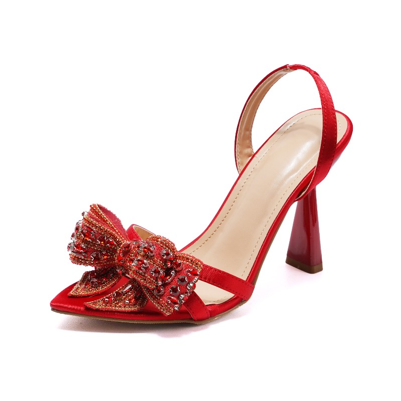 Shoe Tree - Neue Damen-Spitzschuhe mit Strass-Schleife, Sexy High-Heels,
