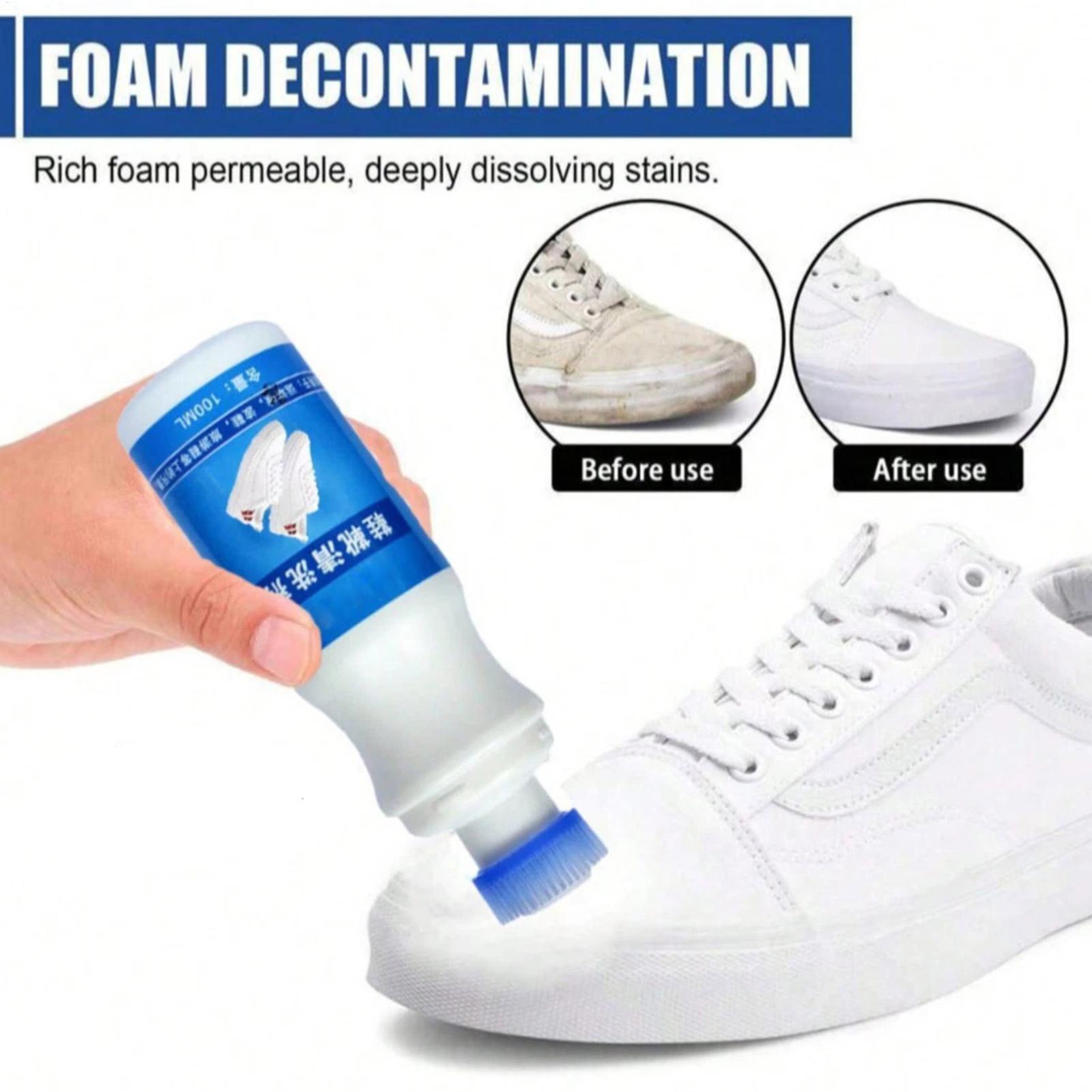 Sneaker Care Spray - Weißer Schuhreiniger 100ml Schaum Wasserloser Weißmacher